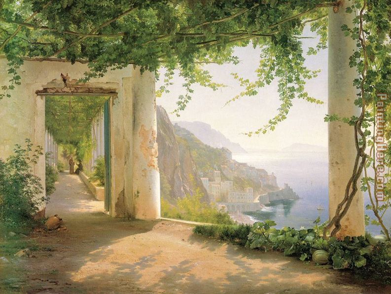 Amalfi dia Cappuccini painting - Carl Fredrik Aagard Amalfi dia Cappuccini art painting